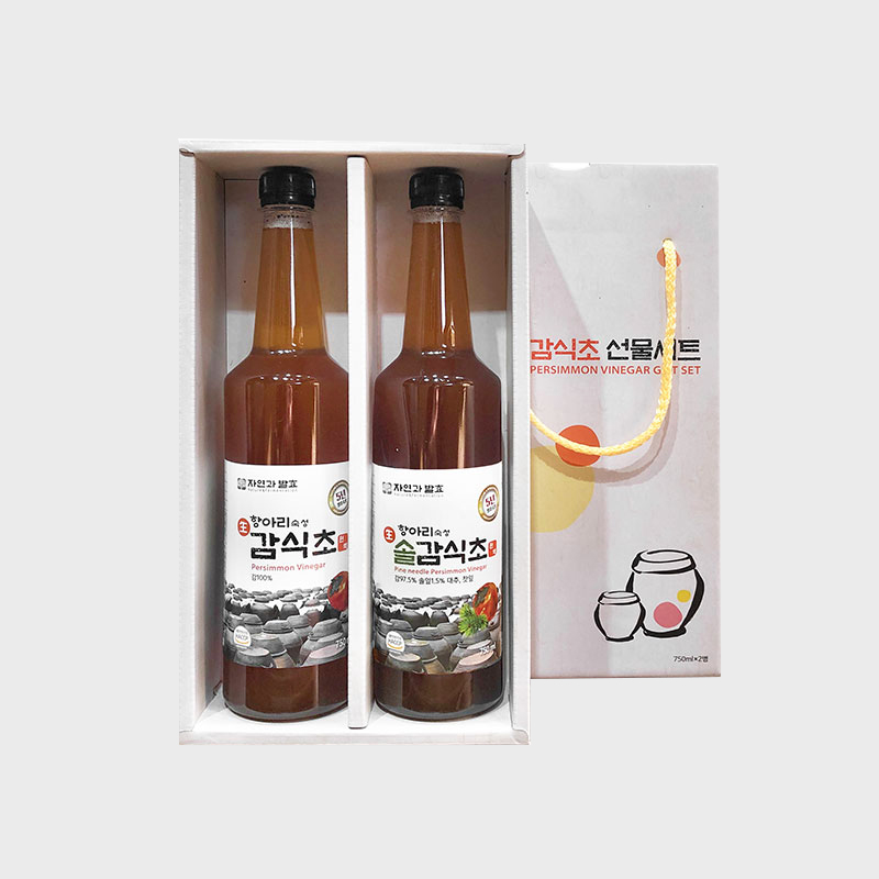 [착한푸드] 자연발효 항아리숙성 감식초 750ml x 2병 선물세트